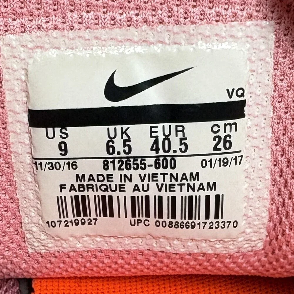 Nike Tanjun Pink Womens US Size 9 EUR 40.5 812655-600 Running Shoes